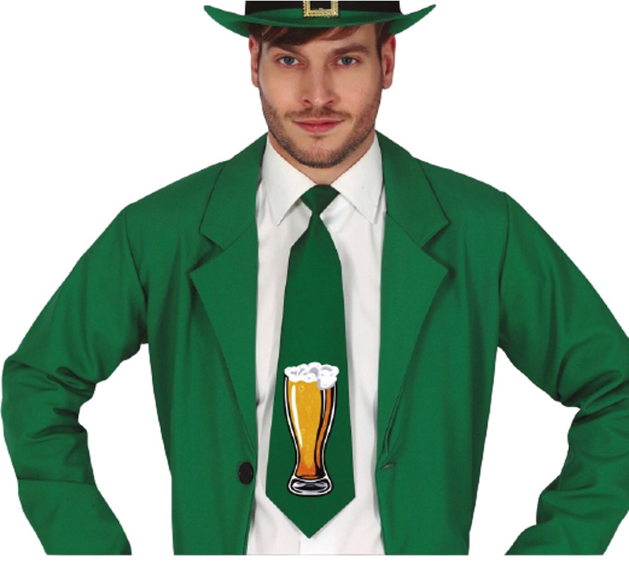 Groene heren bier stropdas