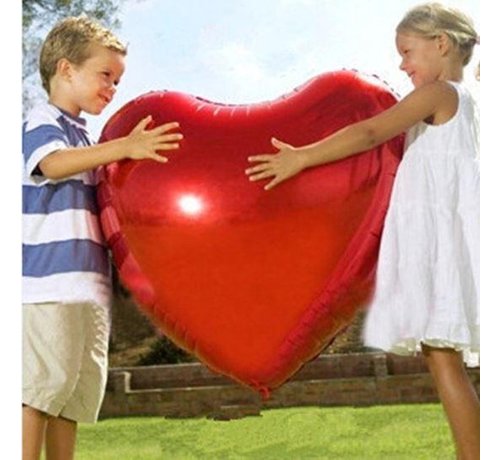 91 cm valentijn rood hart inclusief helium gevuld