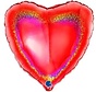 Folieballon hart glitter rood inclusief  helium