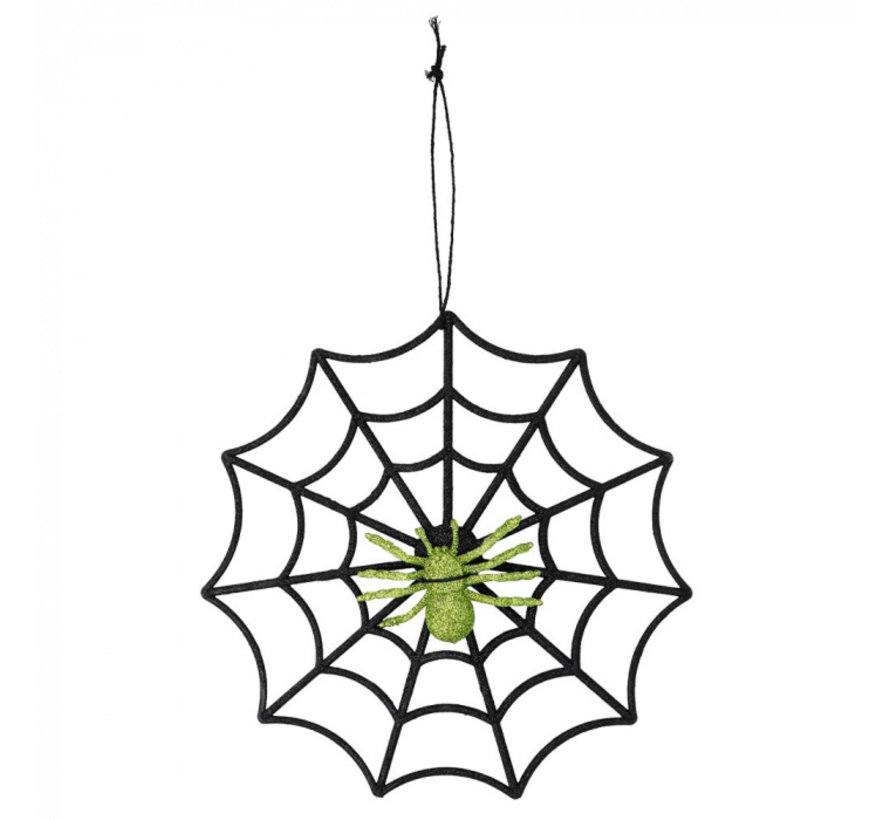 Spinnenweb Glitter met spin