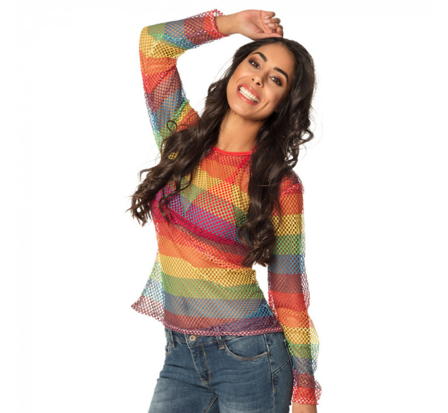 Pride Visnet shirt regenboogkleuren