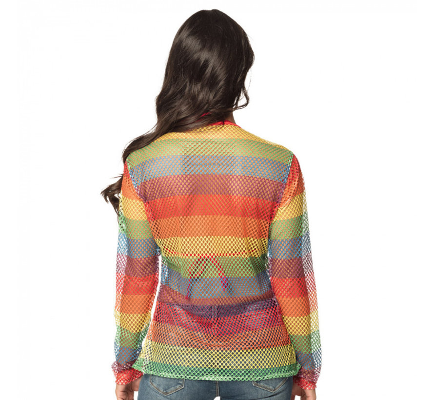 Pride Visnet shirt regenboogkleuren