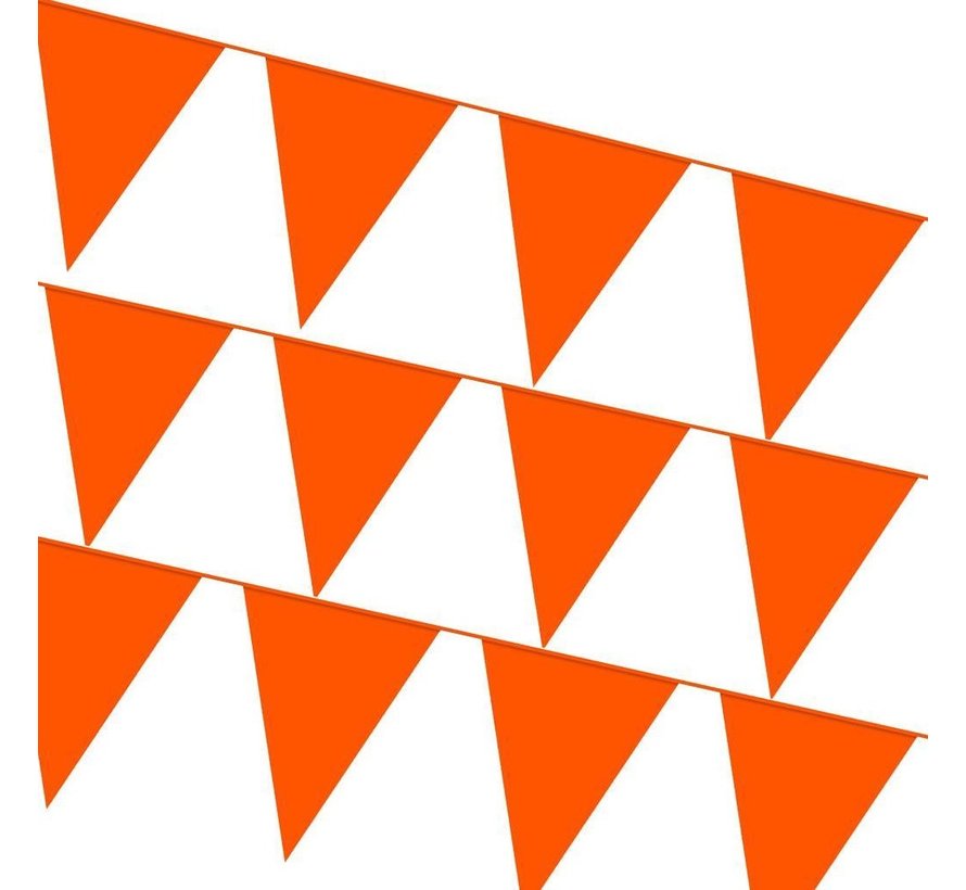 Koningsdag 30x 45 cm oranje vlaggenlijnen 10 meter.