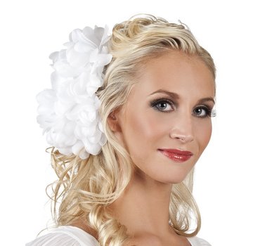 Haarclip witte haarbloem