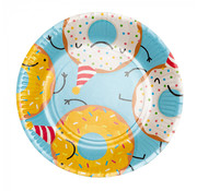 Set 8 papieren bordjes Donut