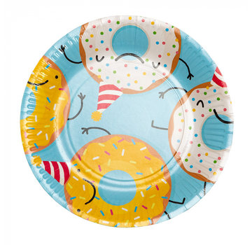 Set 8 papieren bordjes Donut