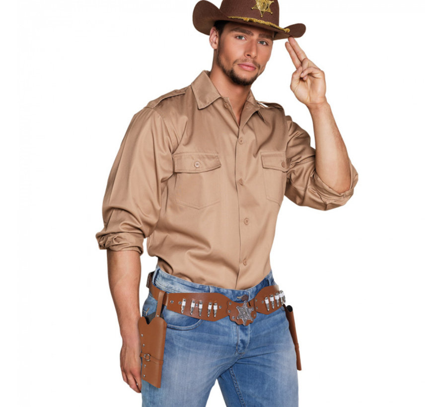 Dubbele Cowboy holsters bruin