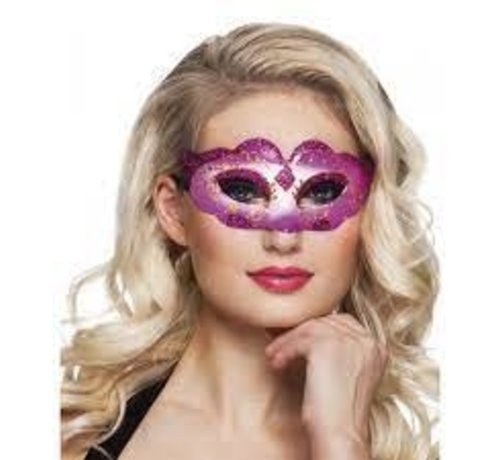 Oogmasker  roze met glitters