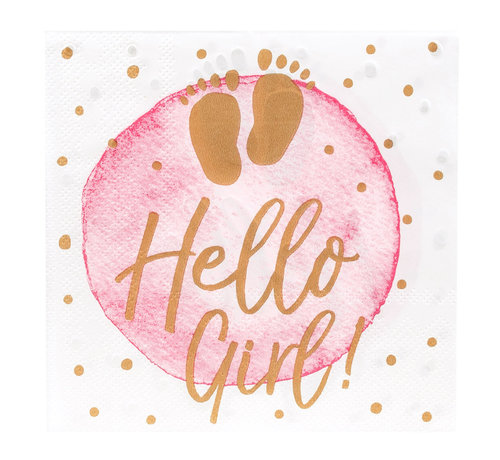 20 babyshower servetten 'Hello girl