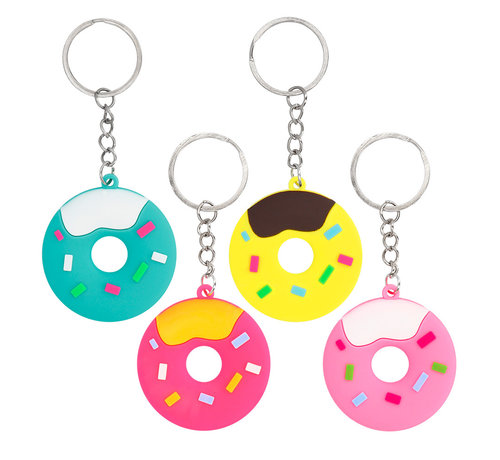 Uitdeelcadeautjes Set 4 donut Sleutelhangers