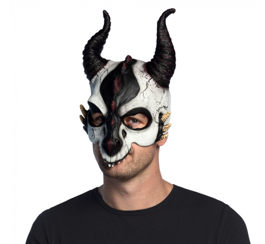 Latex Halfmasker Demon Drakenschedel