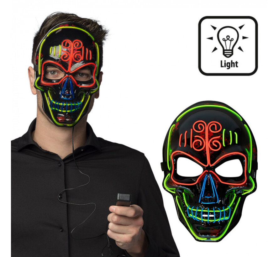 Halloween Schedel Led-masker Neon