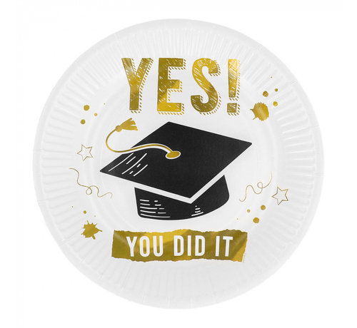 Geslaagd papieren bordjes "YES! YOU DID IT"