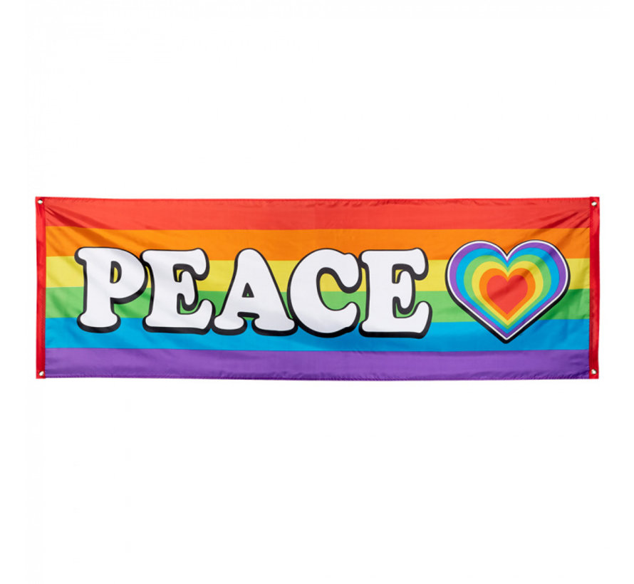 Regenboog Banner "PEACE"