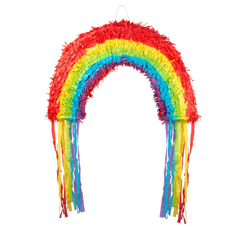 Grote papieren pinata regenboog kleuren