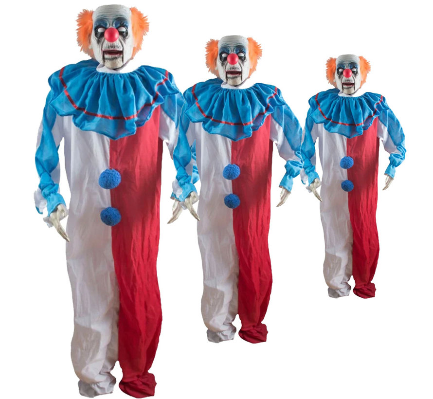 Bewegende Halloween Clown Pop met licht en geluid - 180 cm