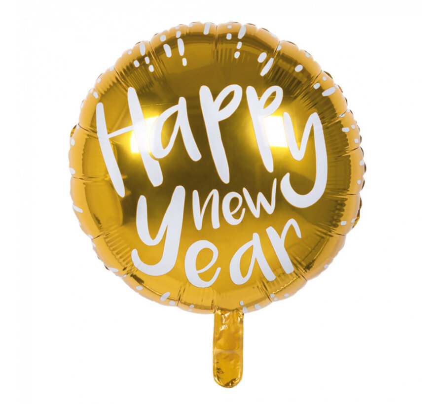 Folieballon "Happy New Year" Goud