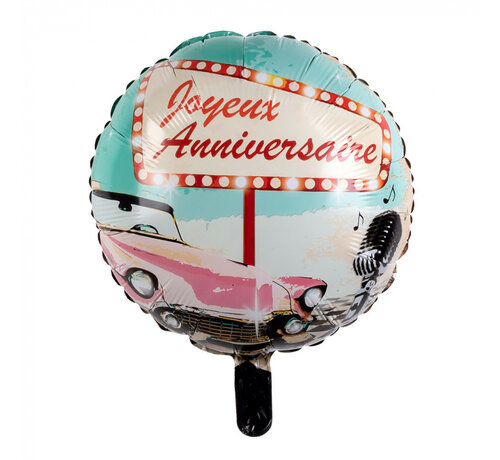 Folieballon Rock 'N Roll "Joyeux Anniversaire" - Franse Verjaardag