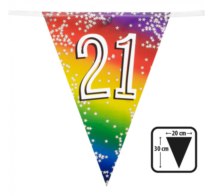 Folievlaggenlijn Regenboog cijfer '21'