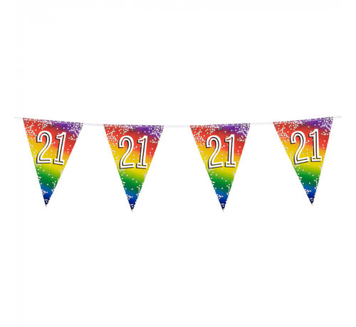 Folievlaggenlijn Regenboog cijfer '21'