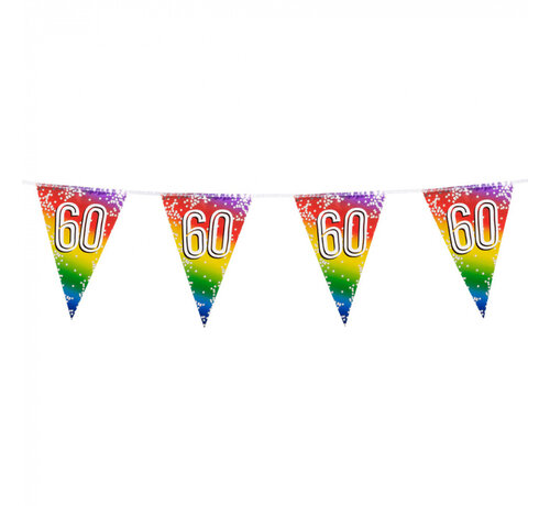 Folievlaggenlijn Regenboog cijfer '60'