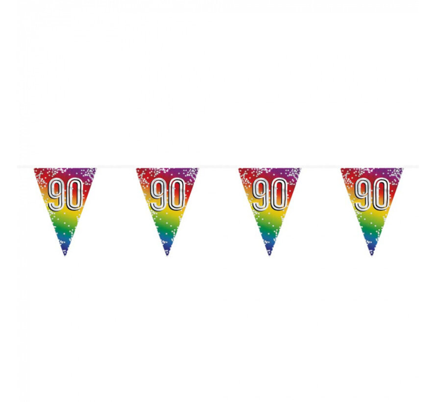 Folievlaggenlijn Regenboog cijfer '90'