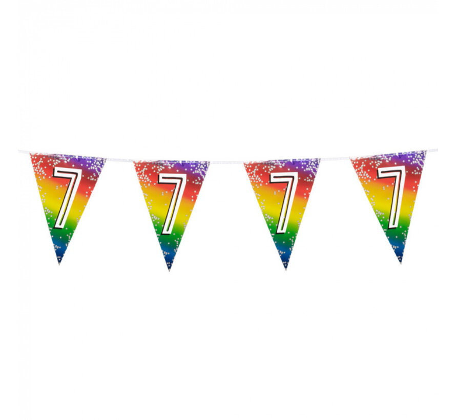 Folievlaggenlijn Regenboog cijfer '7'