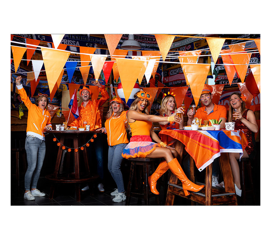 Koningsdag glans pet Oranje - verstelbaar