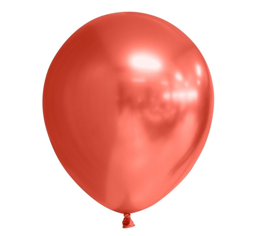 100 Latex Chrome ballonnen rood