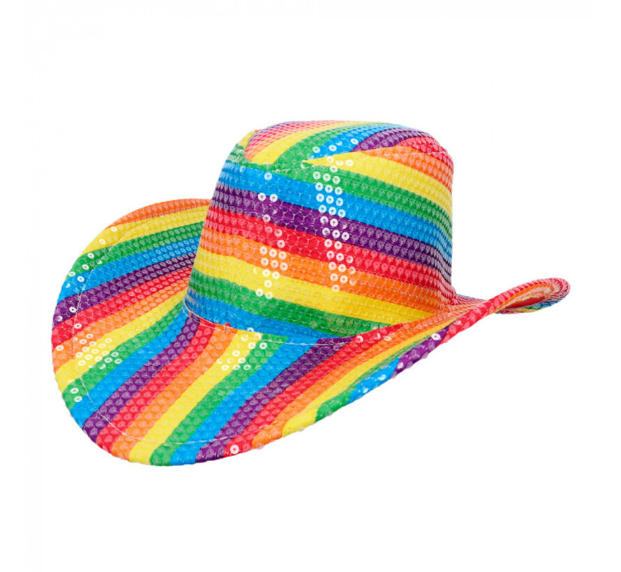 Regenboog Glitter  Cowboy hoed Pride