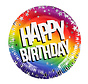 Happy Birthday regenboog bordjes (Ø 23 cm)