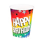 Happy Birthday regenboog bekertjes set van 10