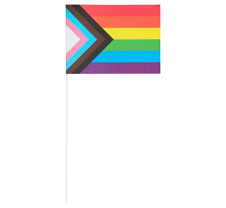 set 6 Papieren zwaaivlaggen Progress LGBTQ+