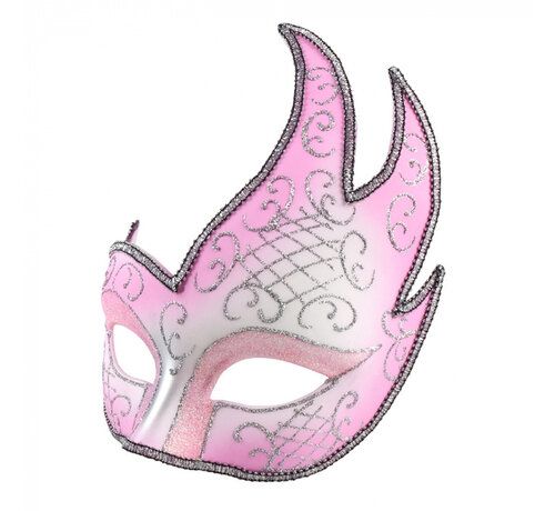 Venetiaans Oogmasker roze / zilver