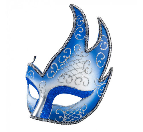 Venetiaans Oogmasker blauw / zilver