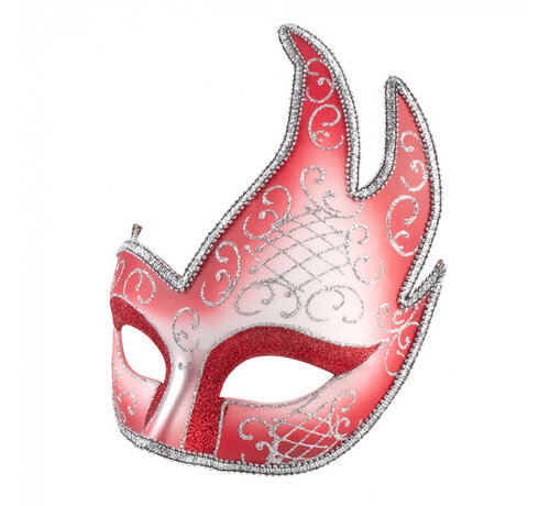 Venetiaans Oogmasker rood/ zilver