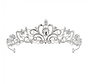 Zilverkleurige metalen tiara met strass steentjes