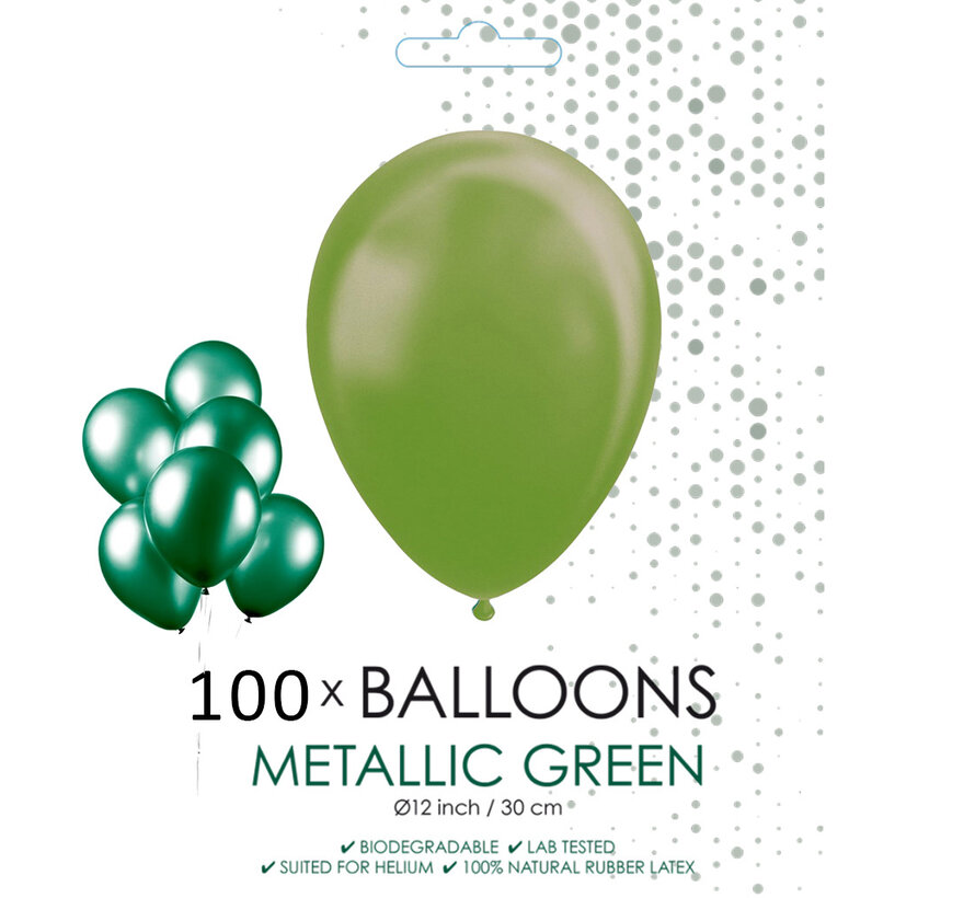 100 donkergroene metallic ballonnen