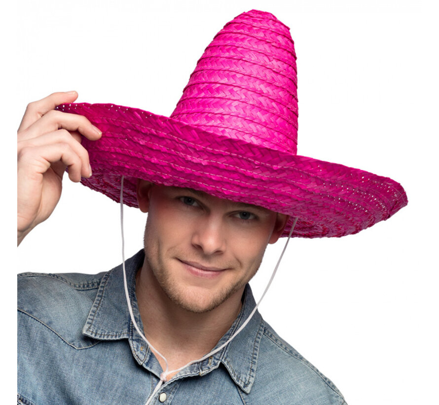 Mexicaanse sombrero hoed roze