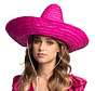 Mexicaanse sombrero hoed roze