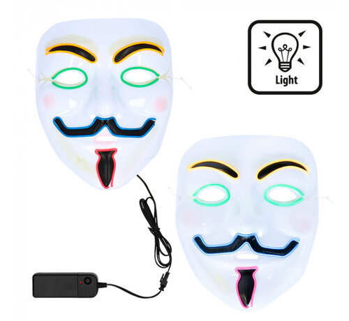 Verlichte Vendetta ledmasker anonymous