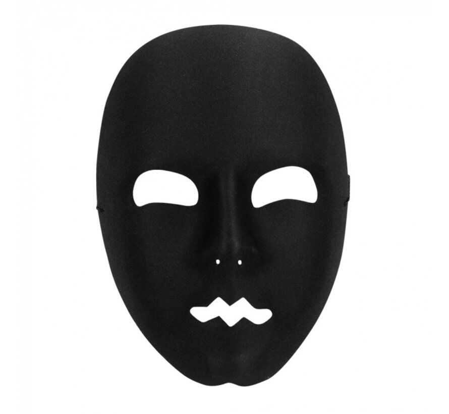 Mimespeler zwart masker voor volwassenen