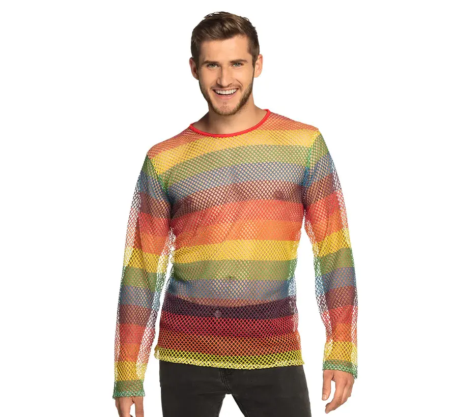 Pride Visnet shirt regenboogkleuren