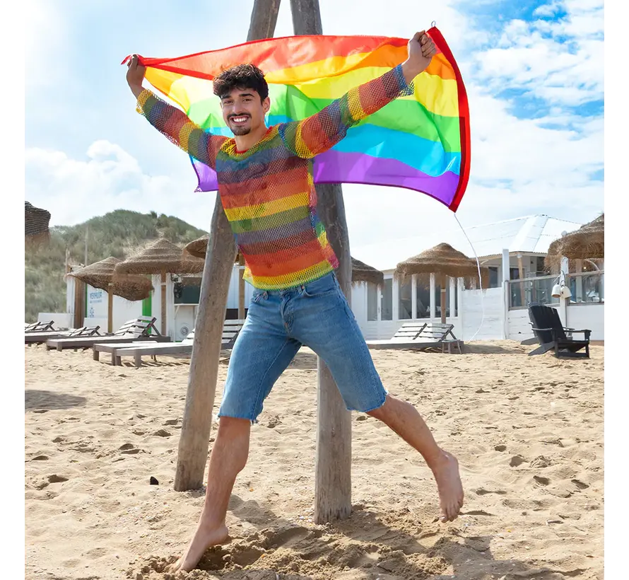 Pride Visnet shirt regenboogkleuren