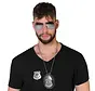 Special police badge set, partybril en ketting