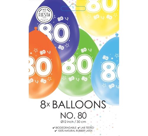 Bedrukte Ballonnen 80 jaar verjaardag