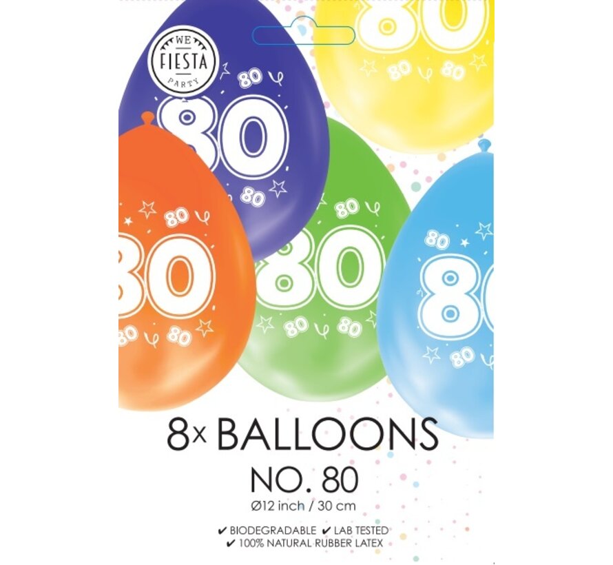 Bedrukte Ballonnen 80 jaar verjaardag