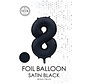 folieballon cijfer 8 mat zwart metallic