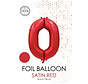 folieballon cijfer 0 mat rood metallic