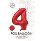 folieballon cijfer 4 mat rood metallic